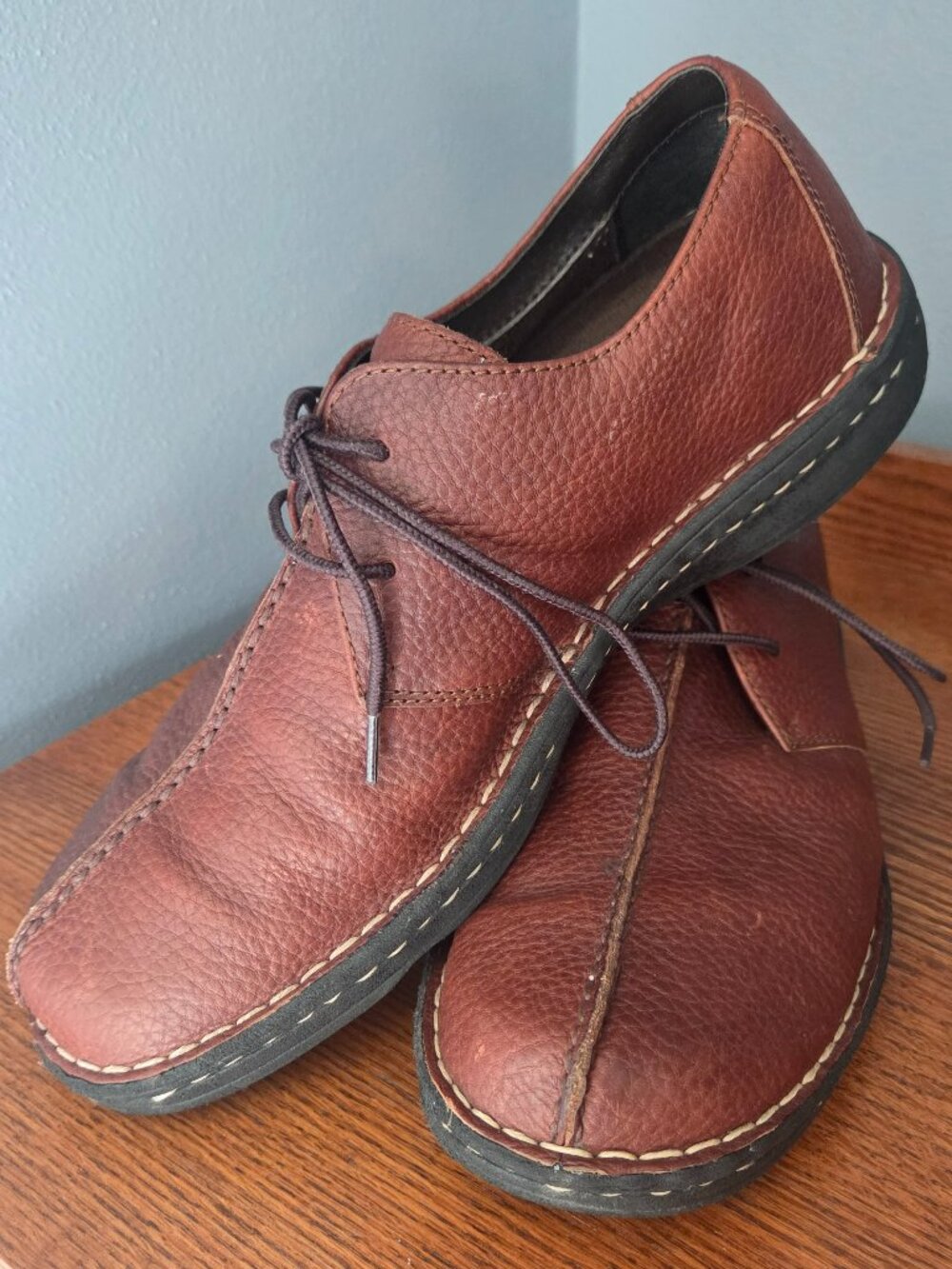 AIRWALK Shoes Mens 10 US Brown Genuine Leather Lace Up Comfort Casual Shoes